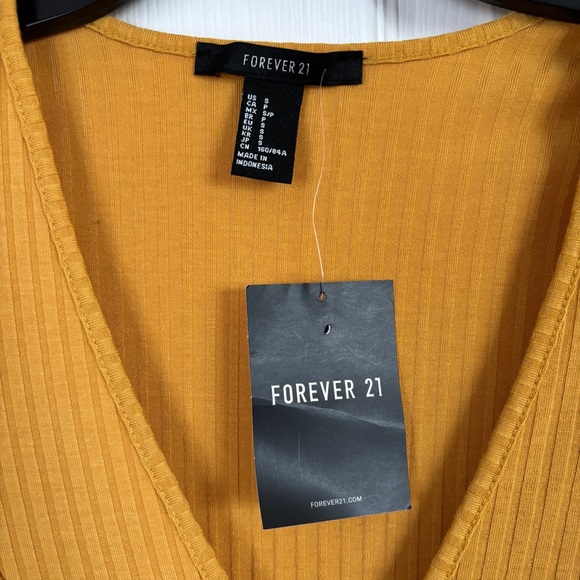Forever21 Long Sleeve Knit Mustard Yellow Dress - Picture 3 of 15